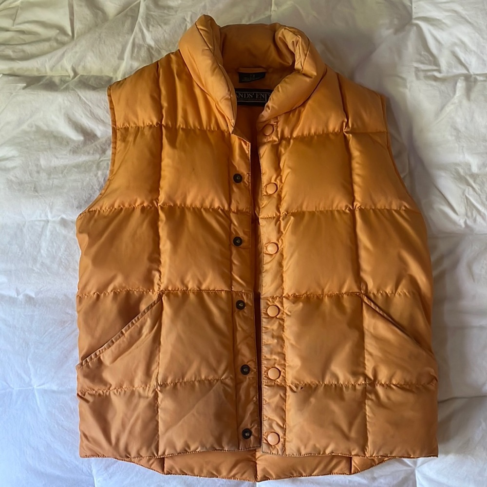 Lands End S 7-8  XS-S W, Down Gold Saffron Vest